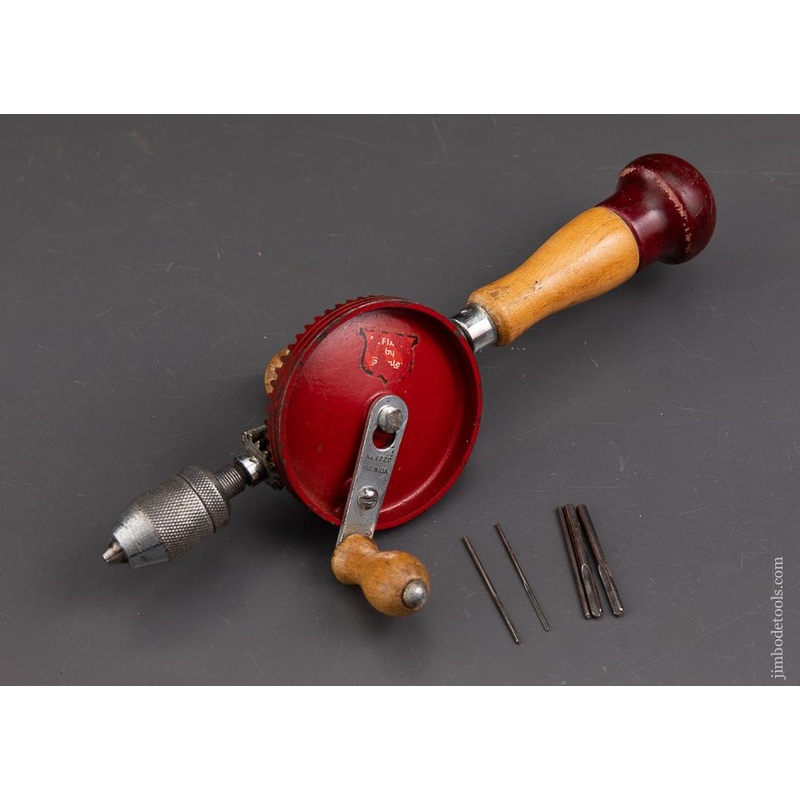 STANLEY DEFIANCE No. 1220 Double Pinion Egg Beater Hand Drill with Five Bits – 93231