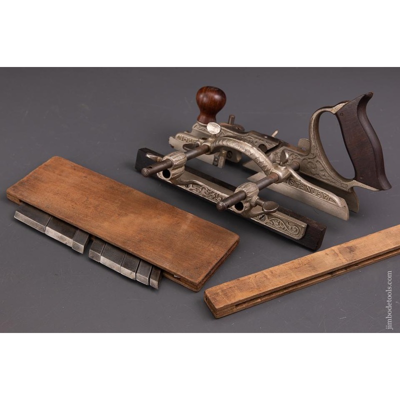 STANLEY No. 46 Skew Plow Plane with Nine Cutters NEAR MINT – 93194