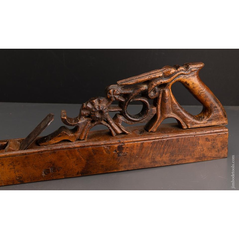 Remarkable! 18th Century French Jointer Plane 32 1/2 inches! With Amazing Carved Handle – EXCALIBUR 9