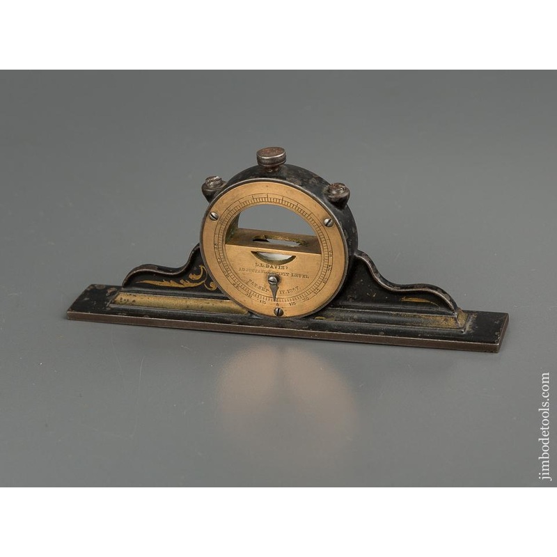 Six inch DAVIS Patent September 17, 1867 DAVIS No. 1 Adjustable Mantle Clock Level — 79544