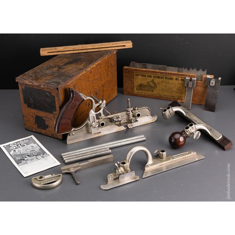 STANLEY No. 45 Combination Plane in Original Tin Box – 93545