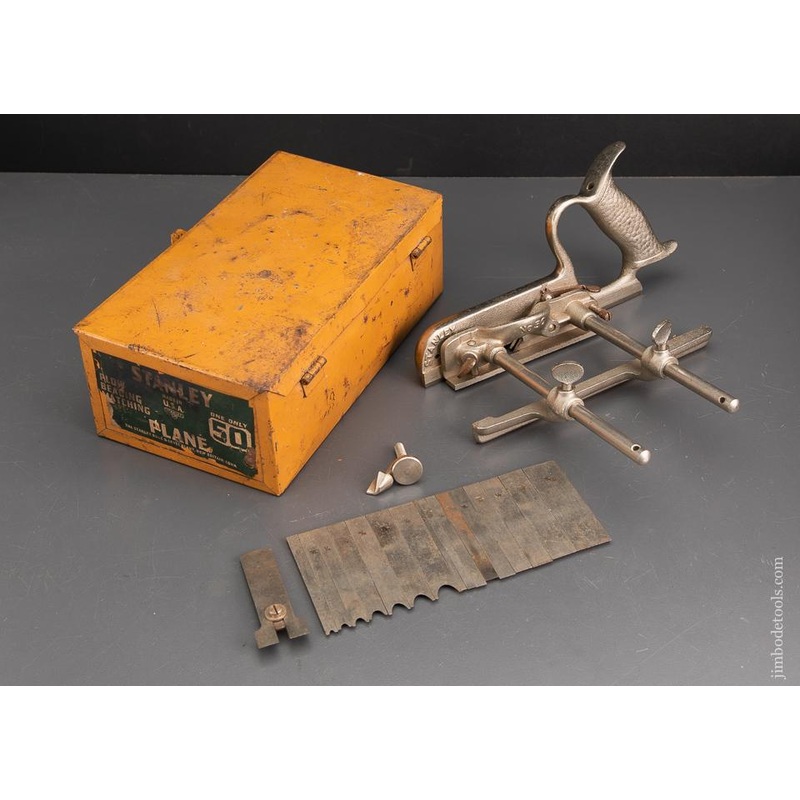 STANLEY NO. 50 Light Combination Plow Plane 100% COMPLETE in Original Tin Box – EXCALIBUR 19