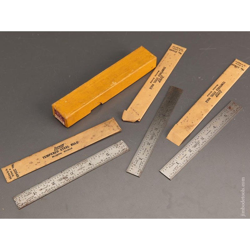 Three LUFKIN Six inch No. 2204R Steel Rules in Original Box with Wrappers – 88243