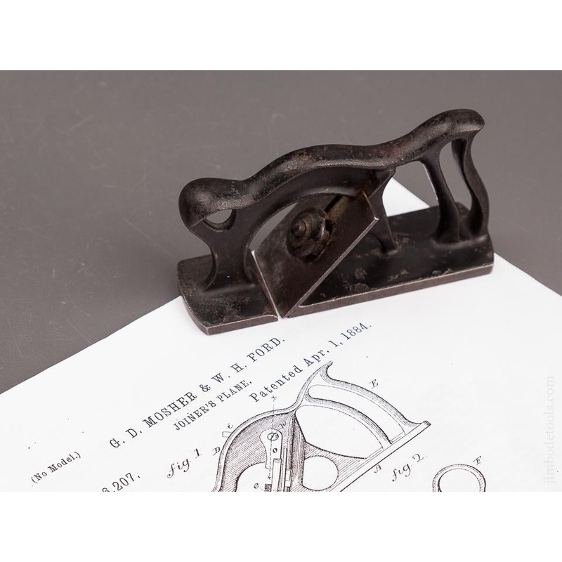 RARE Tiny 4 MOSHER & FORD Patent April 1, 1884 BIRMINGHAM Bat Wing Rabbet Plane – 93691UR