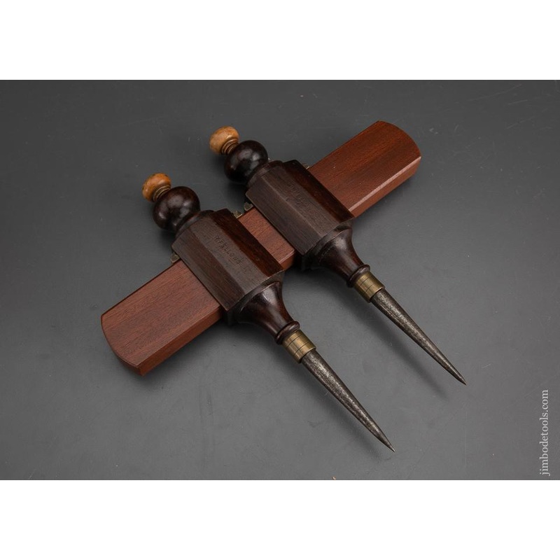 Stunning Rosewood & Boxwood Trammel Points — EXCALIBUR 76