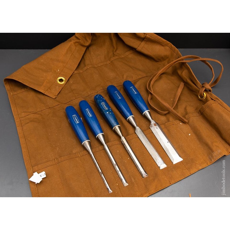 Set of Five MARPLES Blue Chip Chisels in Roll – 93715