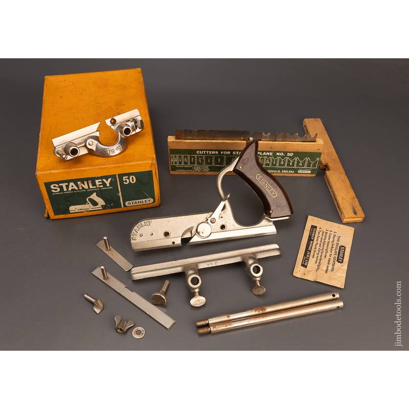 Unused! STANLEY No. 50 Light Combination Plane NEAR MINT & 100% COMPLETE in Original Box – 114911
