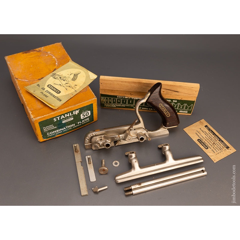 Unused! STANLEY No. 50 Light Combination Plane NEAR MINT & 100% COMPLETE in Original Box – 115038