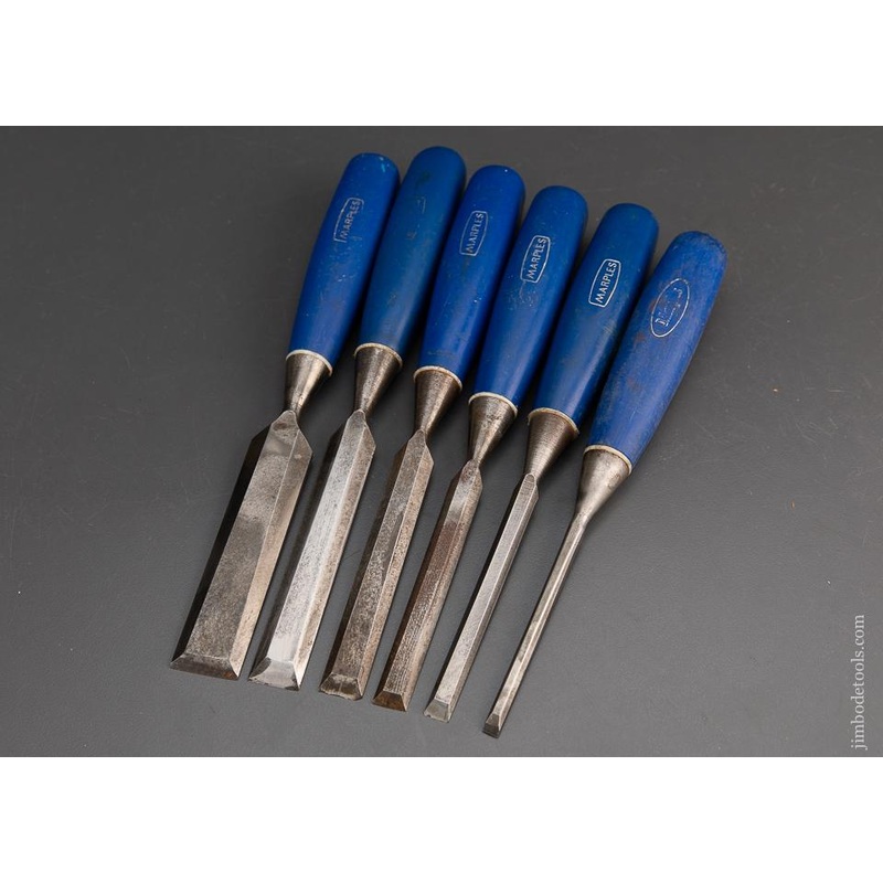 Set of Six MARPLES BLUE CHIP Bevel Edge Chisels – 93477