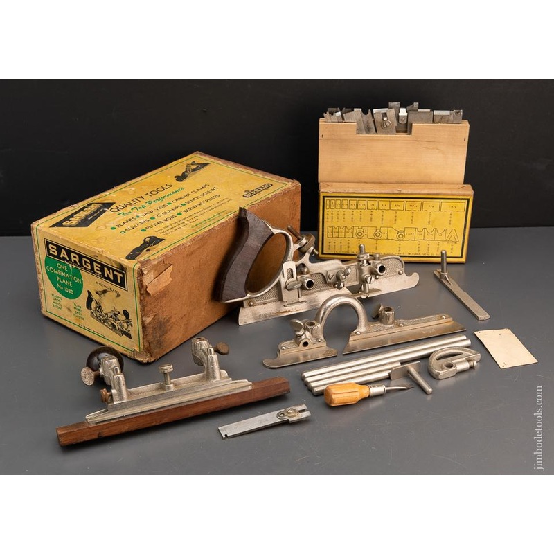 STANLEY No. 45 Combination Plane 100% COMPLETE and NEAR MINT in Original Box Made for SARGENT – 94350
