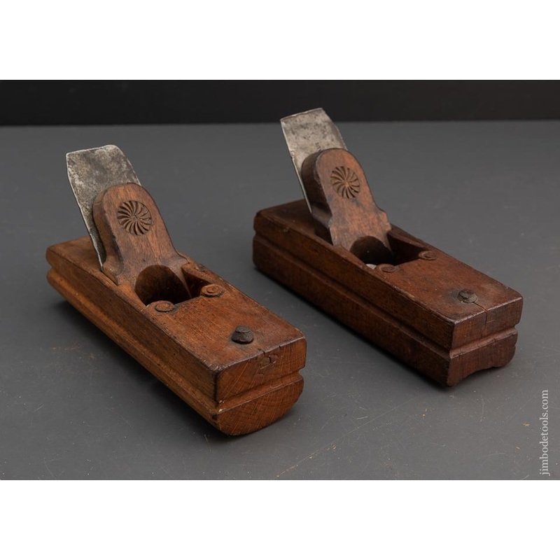 Ultra Rare and Exquisite Pair of 18th Century Dutch Hollow and Round Planes Marked IDI – 94620