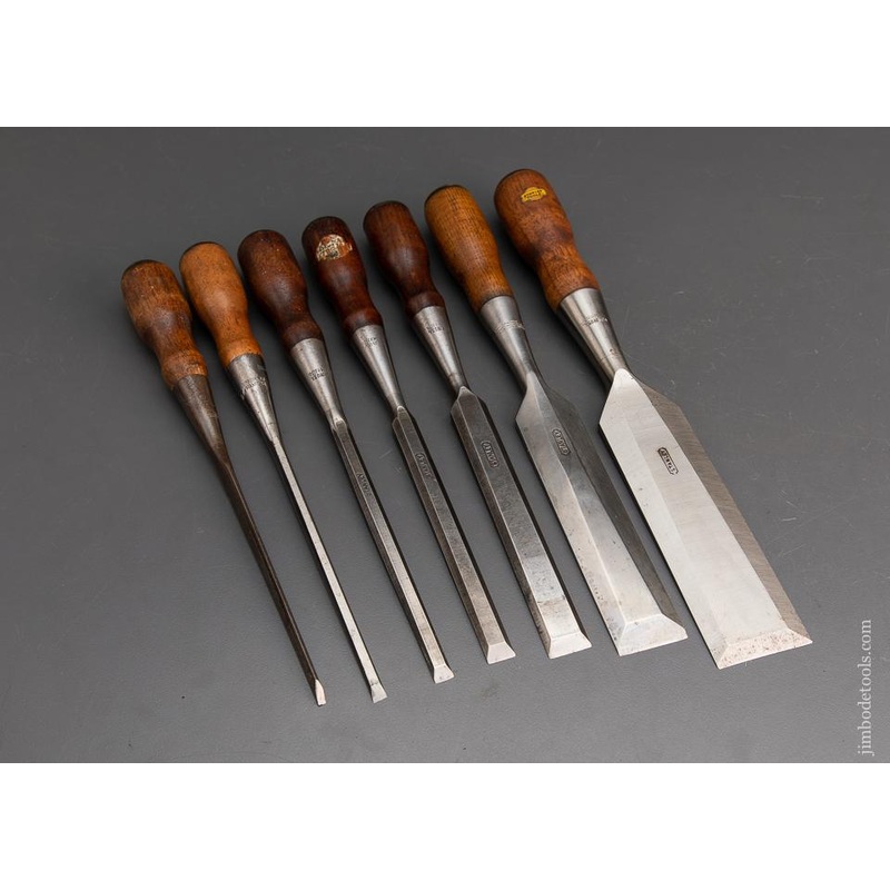 Set of Seven STANLEY No. 20 EVERLASTING Chisels EXTRA FINE! – EXCALIBUR 118