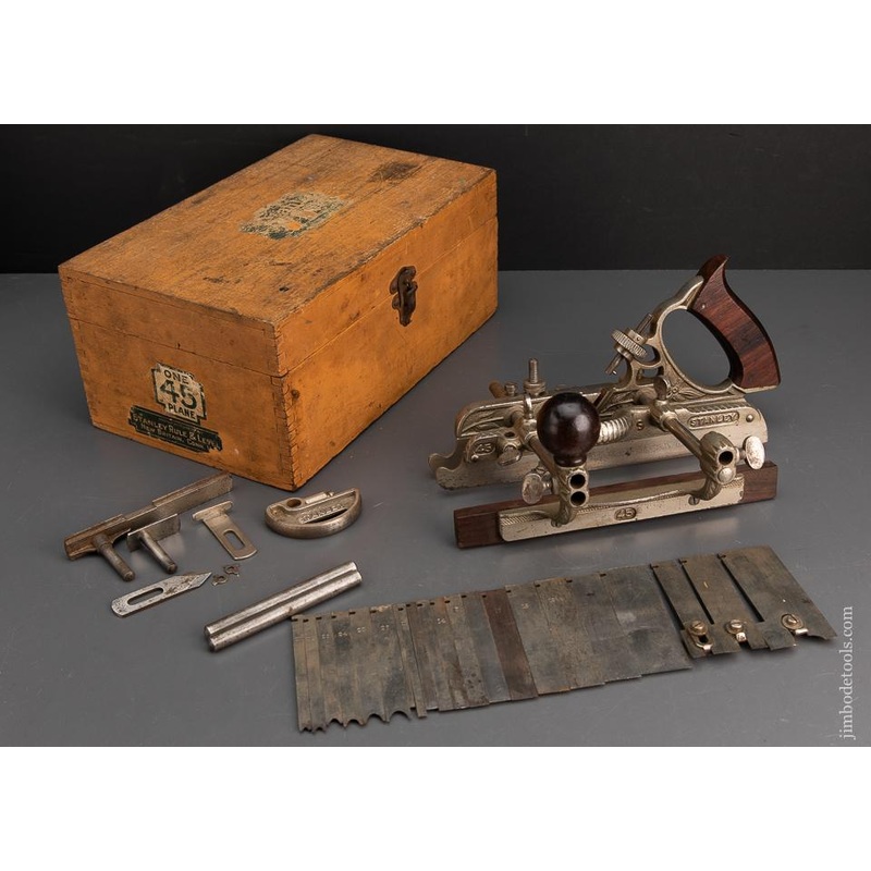 STANLEY  No. 45 Combination Plane 100% Complete in its Original Box – 94928