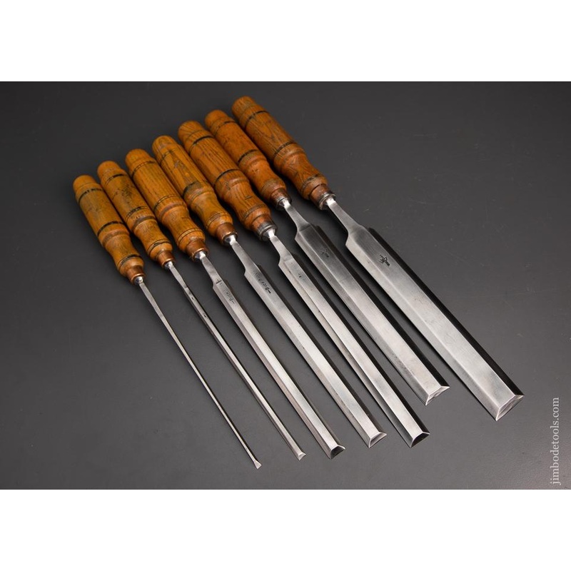 Rare American Set of 7 Paring Chisels by BUCK BROS – 95242