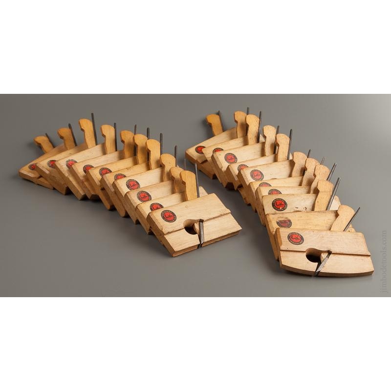 RARE Set of 21 Miniature HOLLOW & ROUND Molding & Rabbet Planes with Decals STEINER GERMANY – 94201U – AS OF OCT 26