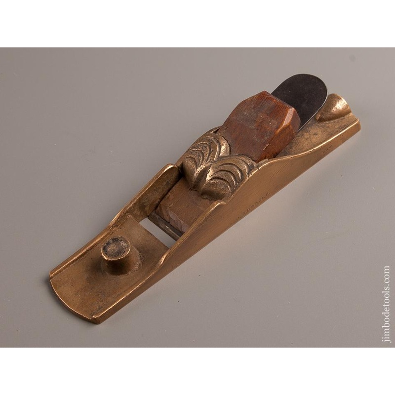 Remarkable Ornate Brass 9 1/2 inch Block Plane — 77388R