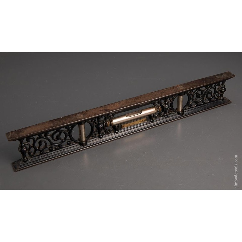 Stunning DAVIS PATENT 1877 and 1883 Ornate Cast Iron Level – 95224