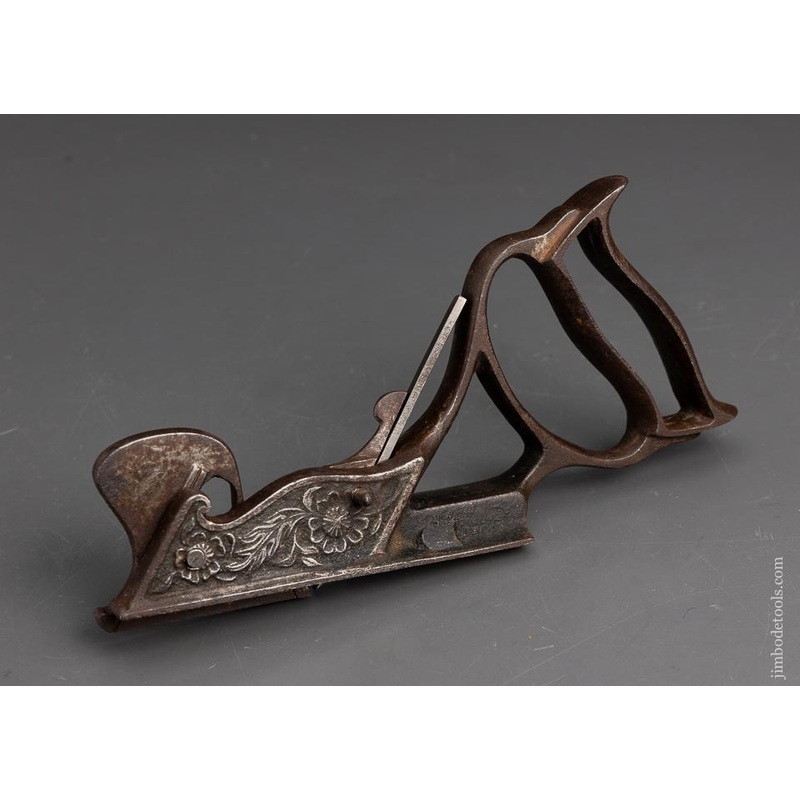 Wonderful Cast Iron Dado Plane with Floral Design – 95404