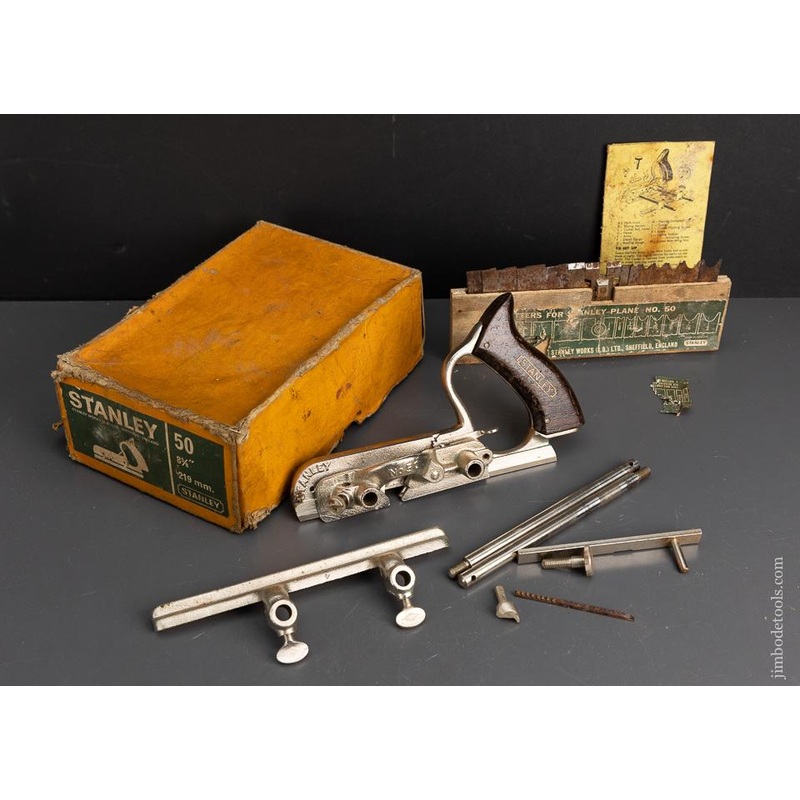 STANLEY No. 50 Plow Plane 100% Complete in its Original Box – 95418