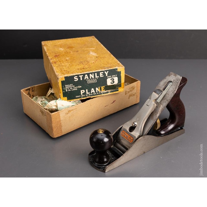 STANLEY No. 3 Smooth Plane Near Mint in Box – 95755