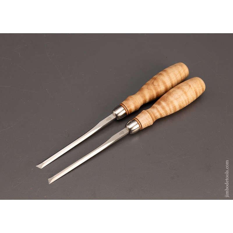 Tiger Maple 1/4 Inch BLUE SPRUCE TOOL WORKS Skew Chisel Set Right & Left Mint Unused – 115065