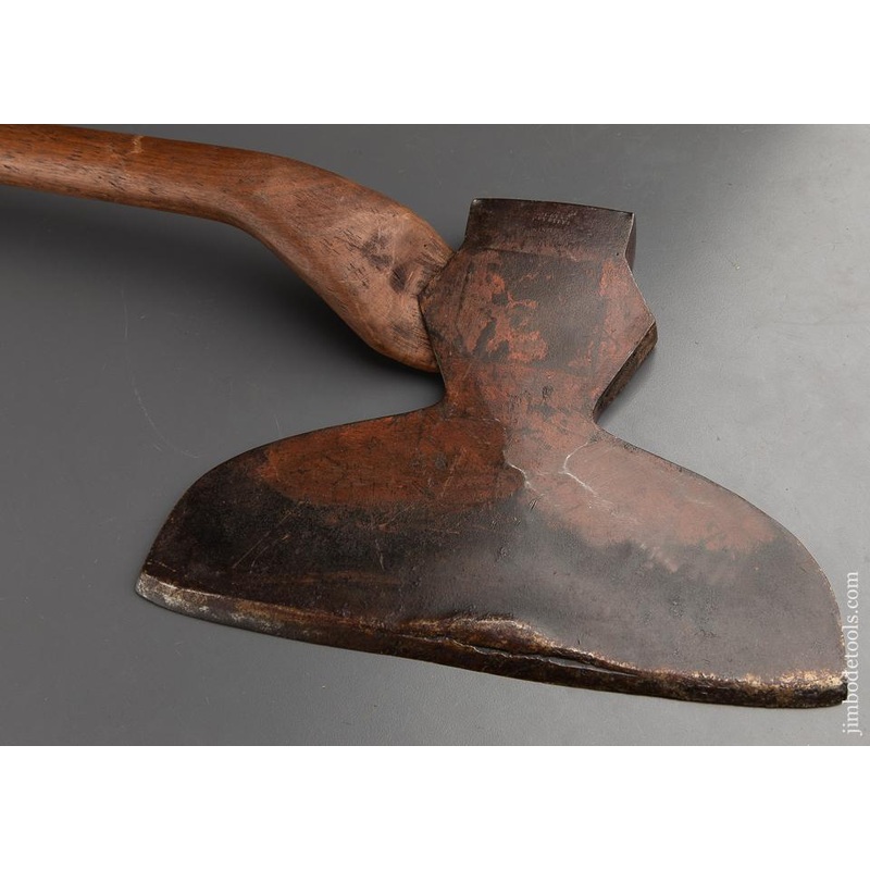 WM BEATTY Offset Single Bevel Broad Axe with Original Paint — 91689