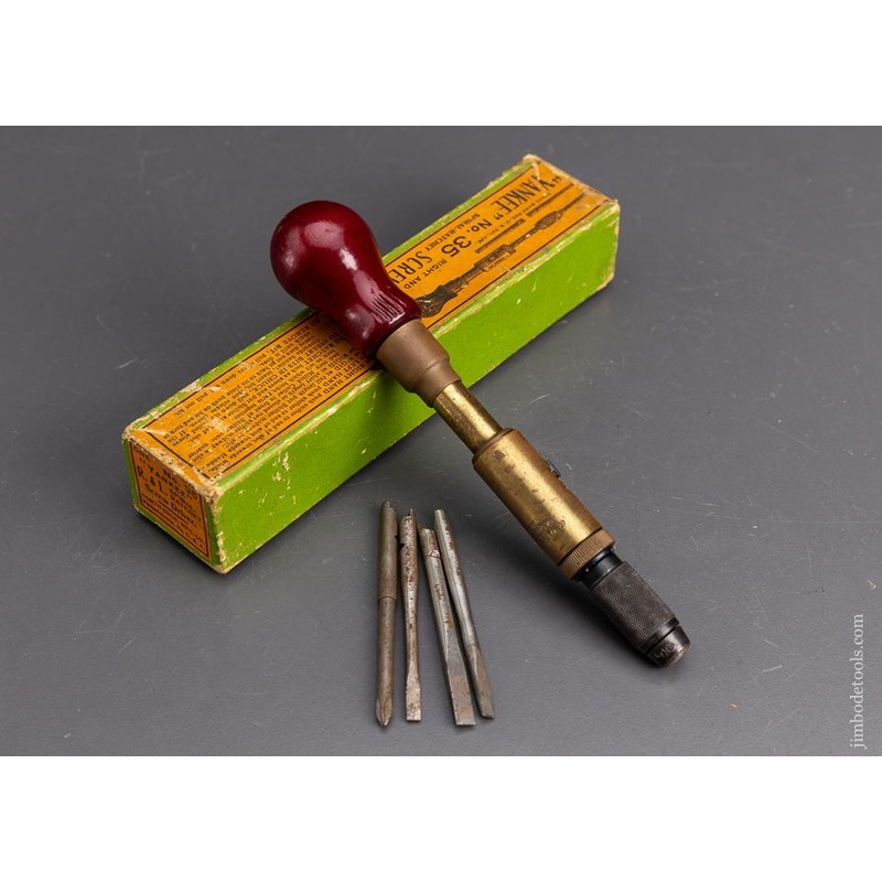 YANKEE no. 35 Spiral Ratchet Screwdriver Mint in Box with 4 bits – 95721