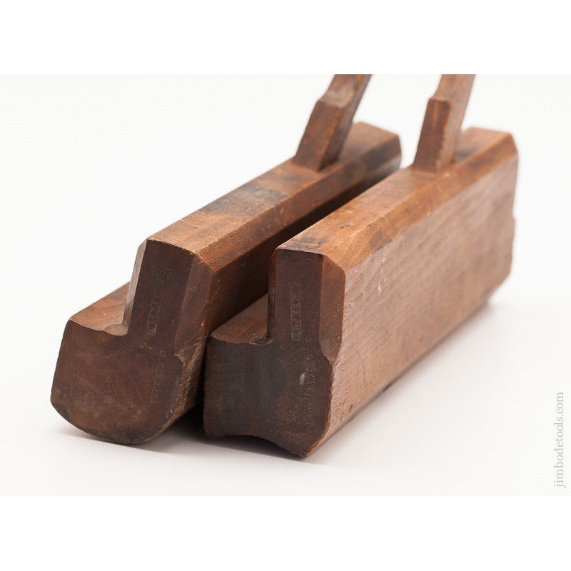 RARE 18th Century Matched Pair of 1 3/4 inch Hollows and Rounds Molding Planes by I. SLEEPER — 59477