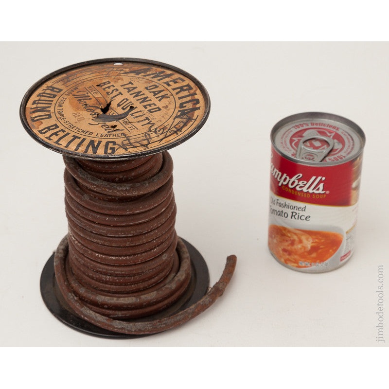 Remainder of 100 foot Spool of 5/16 inch Size Leather AMERICA ROUND BELTING — 72206