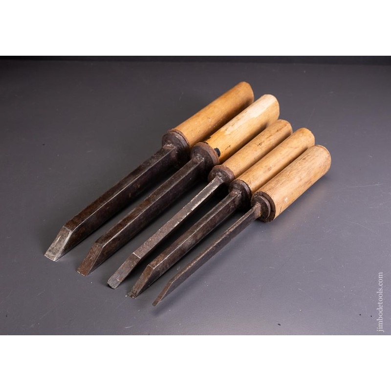 Set of 5 Pig Sticker Mortise Chisels by MOTTRAM 1825-71 –  96097
