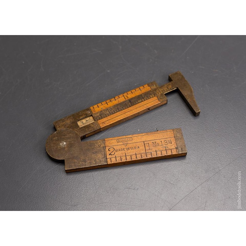 Rare and Fine STANLEY No. 13 1/2  Wide Body Caliper Rule Boxwood – 95883