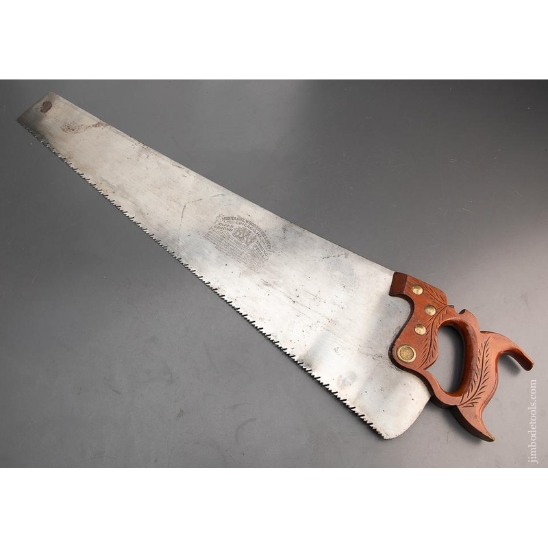 RARE & Mint! MONTAGUE, WOODROUGH SAW CO Spring Steel Double Duty Patented 1888 Hand Saw – EXCELSIOR 96154