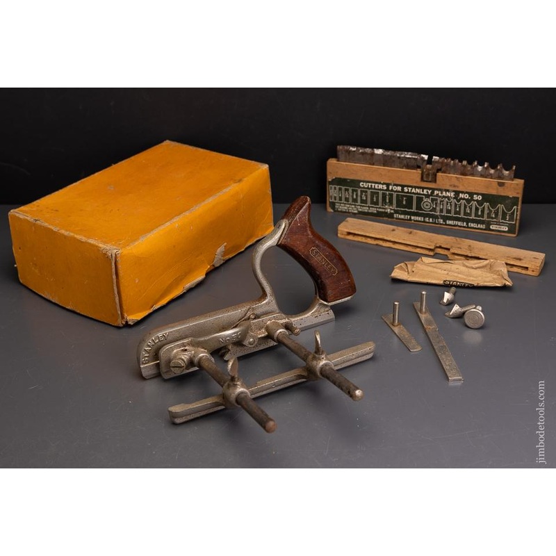 STANLEY No. 50 Combination Plow Plane 100% Complete in Original Box – 96137