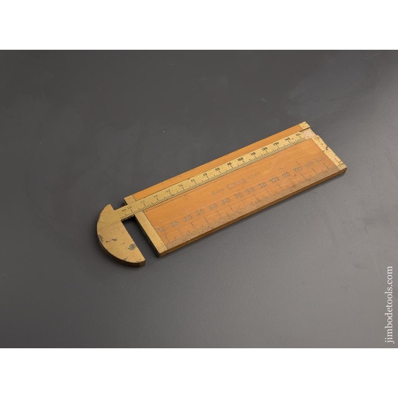 UNUSED! Six inch SMALLWOOD Boxwood & Brass Rope Caliper Rule — 86295