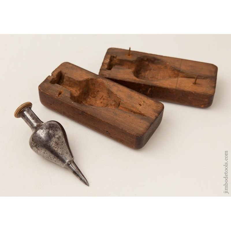 12 ounce 4 1/4 inch Steel Plumb Bob with Brass Cap in Custom Wooden Box – EXCELSIOR 65572