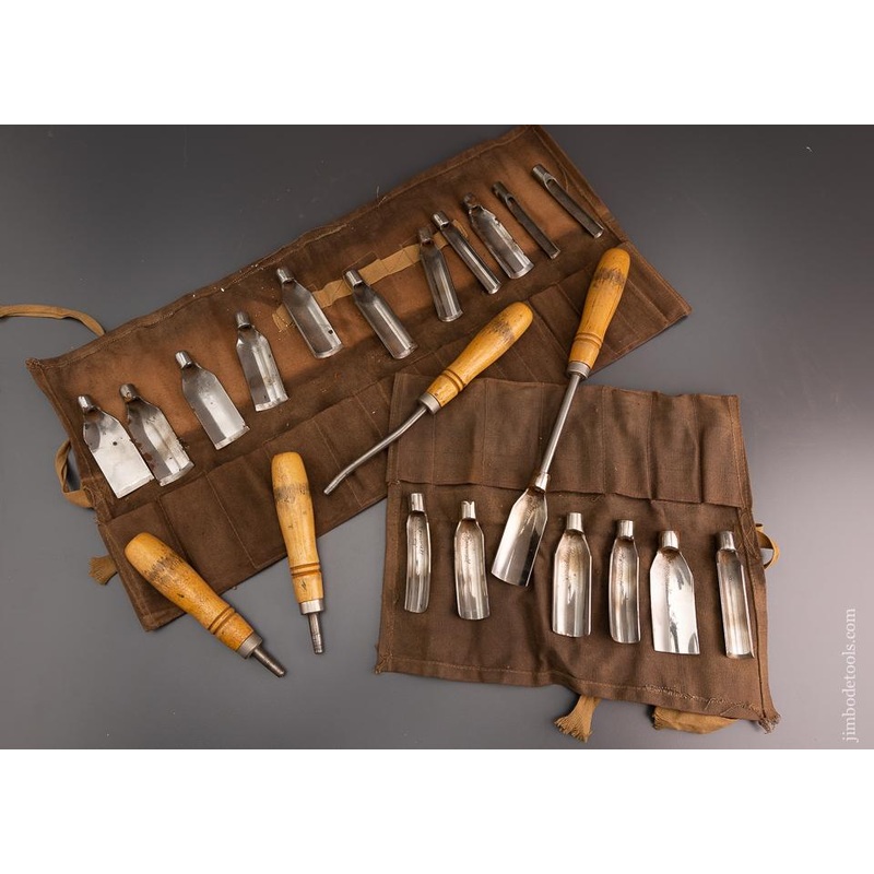 RARE & FINE 22 PIECE PATTERN MAKER’S GOUGE SET BY ADAMS & NELSON CO – 96534