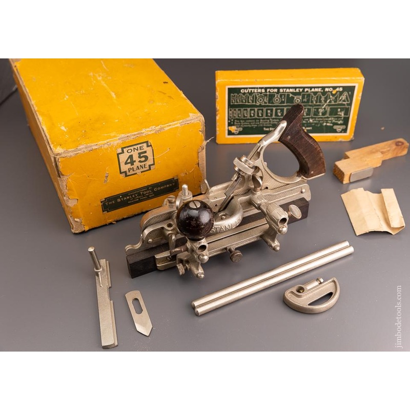 100% Complete STANLEY No. 45 Combination Plow Plane Near Mint in Box SWEETHEART – 96550