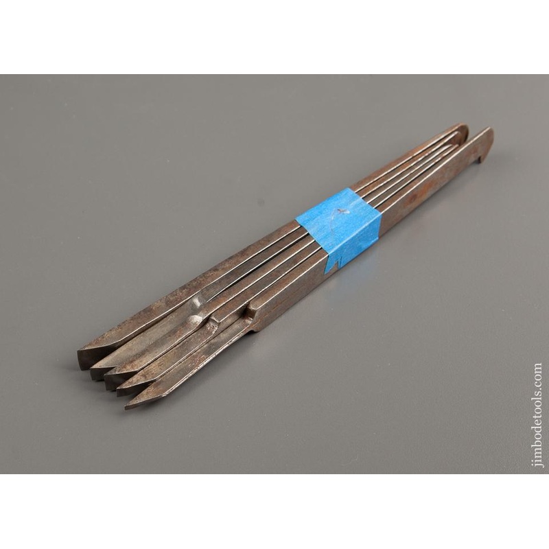 Set of Five 18th Century MOTTRAM Plow Irons * 77324