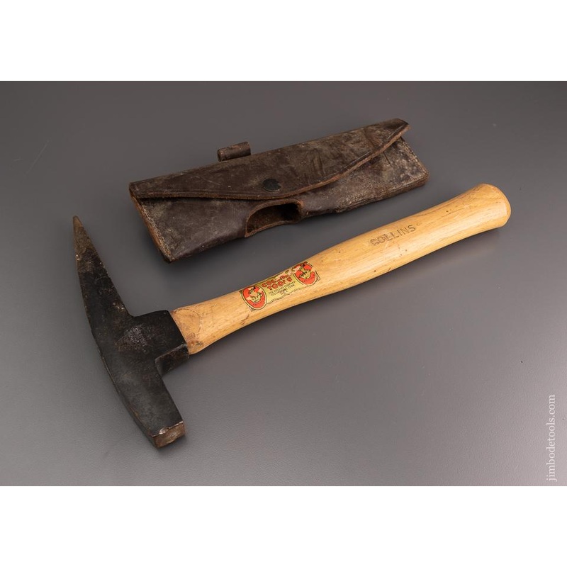 Vintage COLLINS Rock Hammer with Sheath & Decal Near Mint – 96539