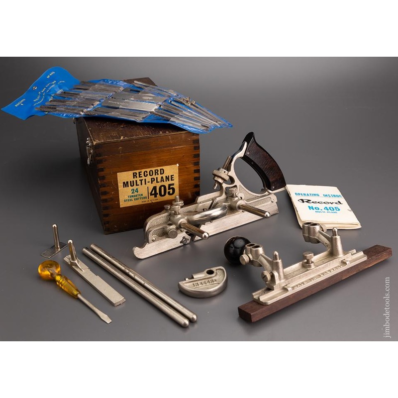 100% Complete RECORD No. 405 Combination Plow Plane  in Original Box – 96899