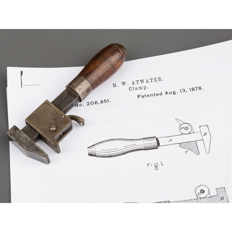 RARE Baby ATWATER Patent August 13,1878 and September 4, 1882 Quick Adjust 4 5/8 inch Wrench NEAR MINT * 81167U