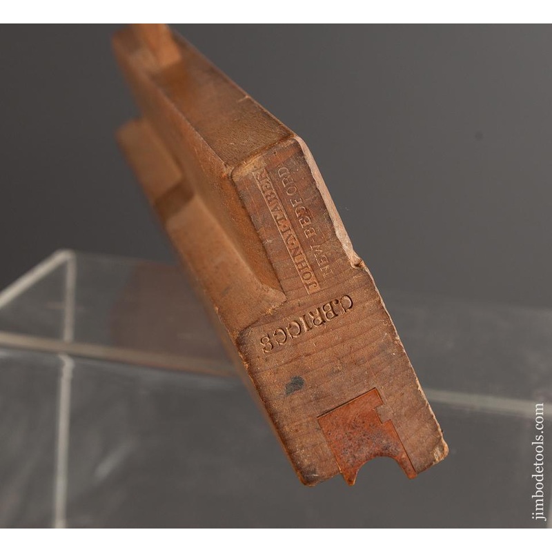 UNUSED 1/2 inch JOHN M TABER NEW BEDFORD Full Boxed Side Bead Molding Plane circa 1820-72 EXTRA FINE – 78116