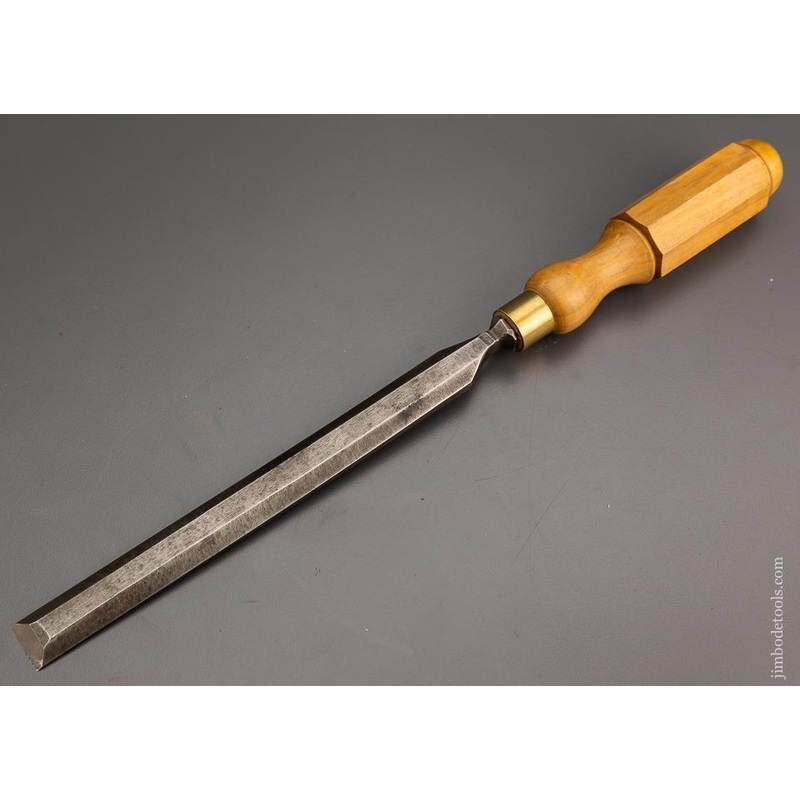 Unmarked Long, Thin Paring Chisel with Octagonal Boxwood Handle 3/4 x 14 – 97047
