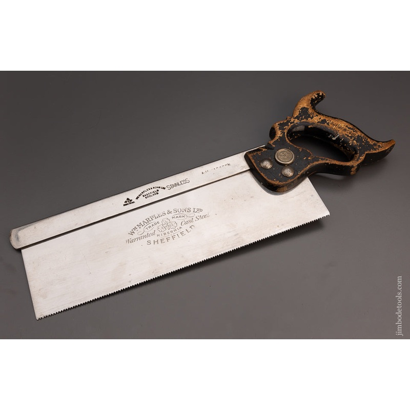 RARE 12 point 12 inch Rip MARPLES Stainless Back Saw * 86986
