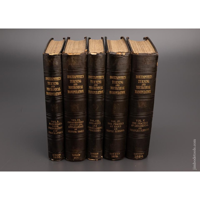 Rare 5 Volume Set HOLTZAPPFEL ON TURNING & MECHANICAL MANIPULATION 1864-84 Volumes BOOKS – 97306