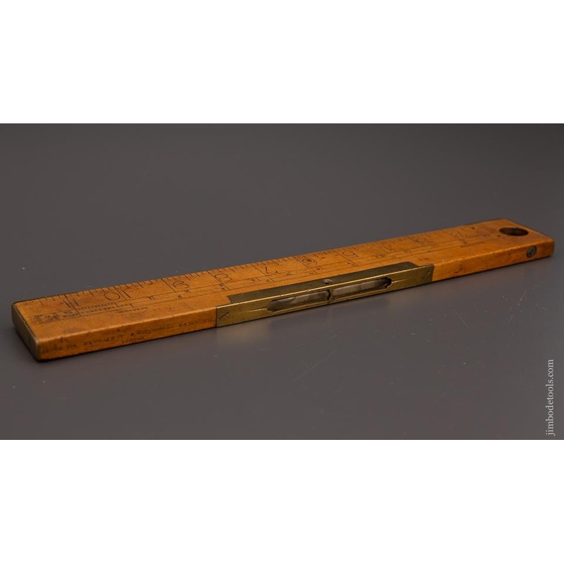 Rare J. BUCK 12 inch Boxwood Rule with Plumb & Level – 97301