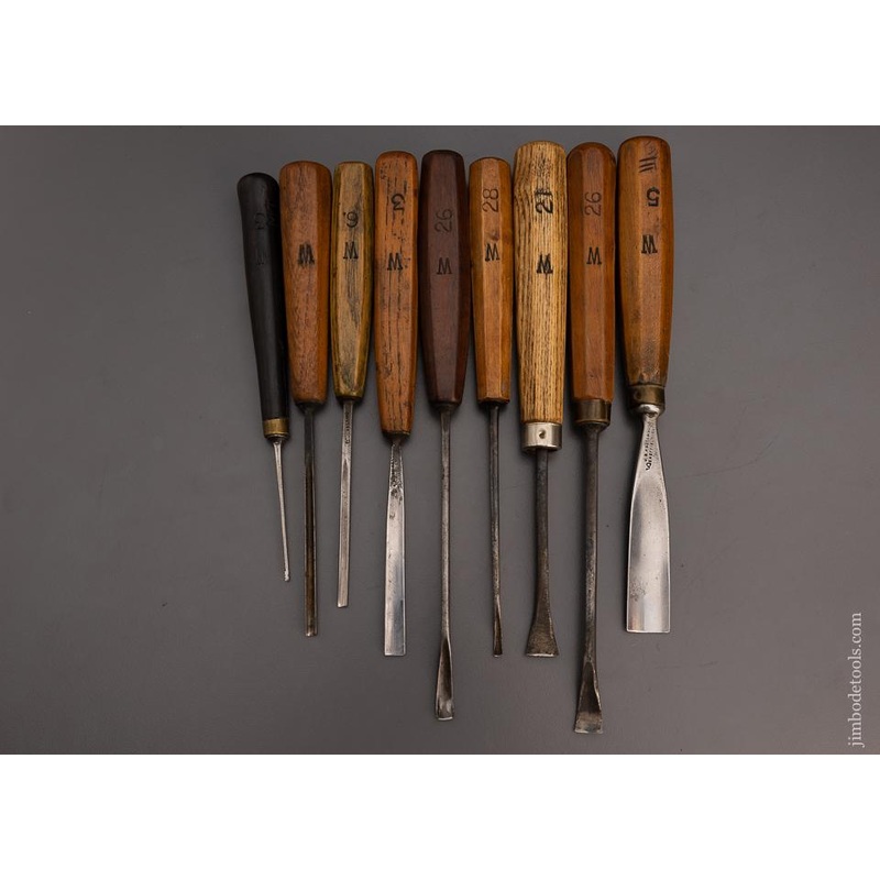 Set of 9 Excellent Carving Chisels by ADDIS – 97243