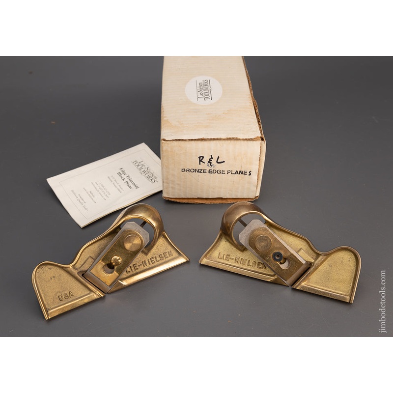 Rare DISCONTINUED Pair LIE NIELSEN No. 95 Bronze Edge Planes Right & Left Mint in Box – 115196 – AS OF FEB 23
