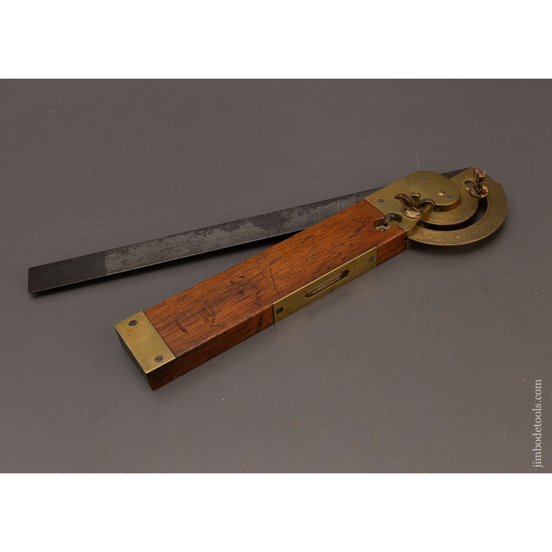 Rare & Fancy DISSTON & MORSS 12 Inch Rosewood Bevel & Combination Protractor – 116910 – AS OF JULY 17