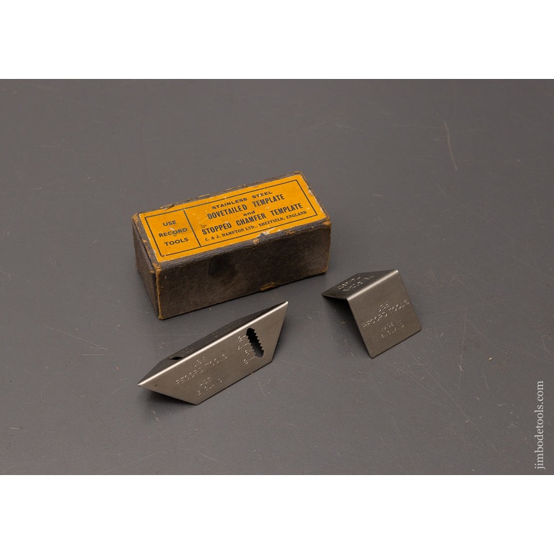RECORD Dovetailed and Stopped Chamfer Templates Mint in Box – 104763